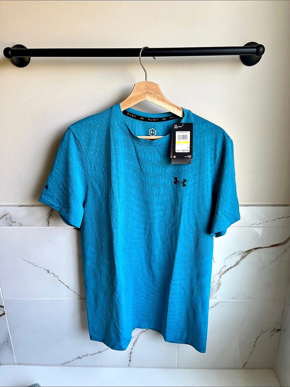 Under Armour UA Rush Seamless Illusion Short Sleeve Blue Medium